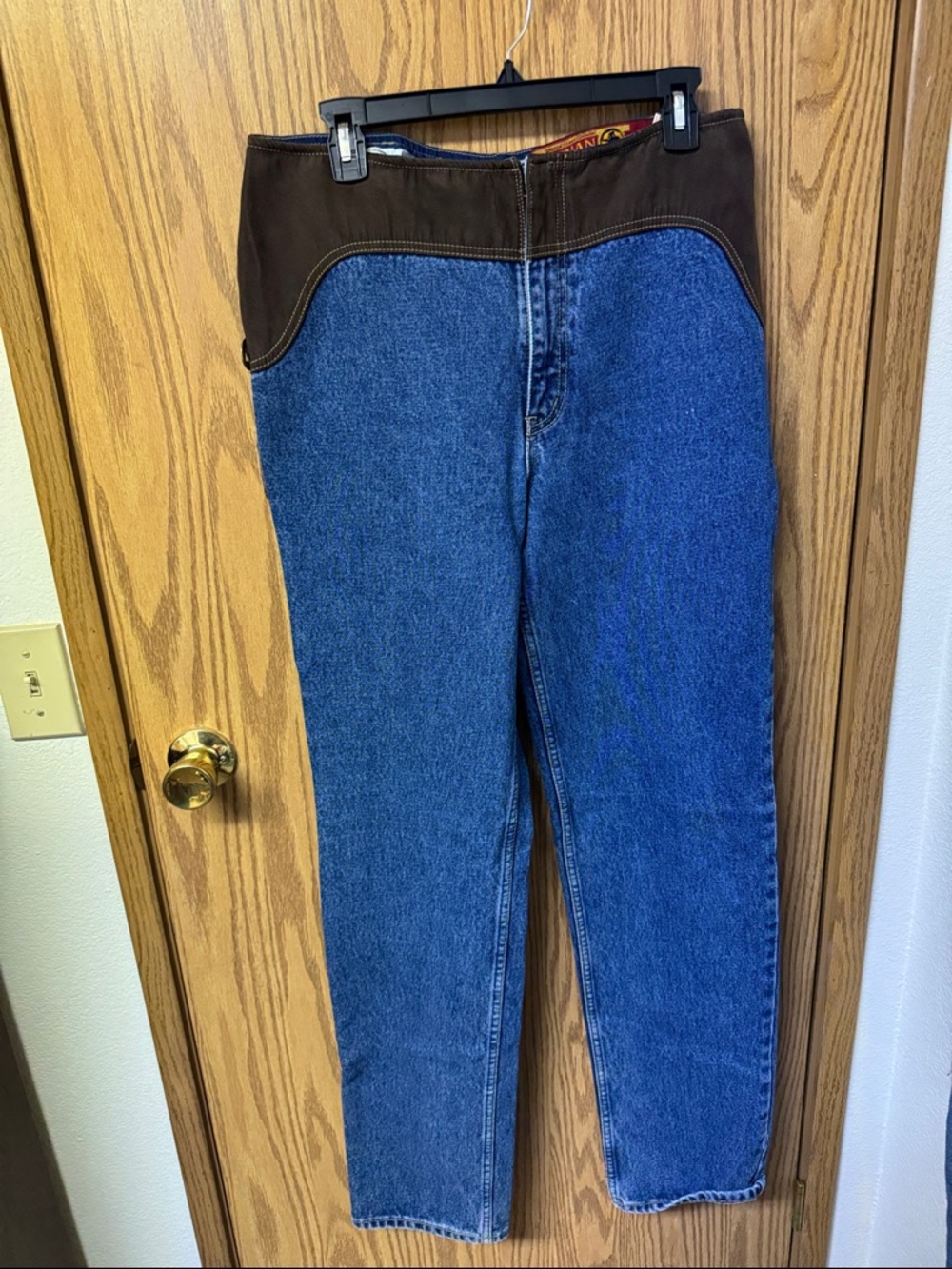 Vintage Lawman Jeans with Brown Yoke and tassels